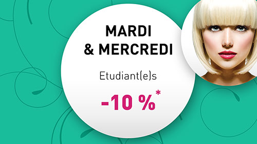 Mardi et mercredi : Promotion Etudiant(e)s